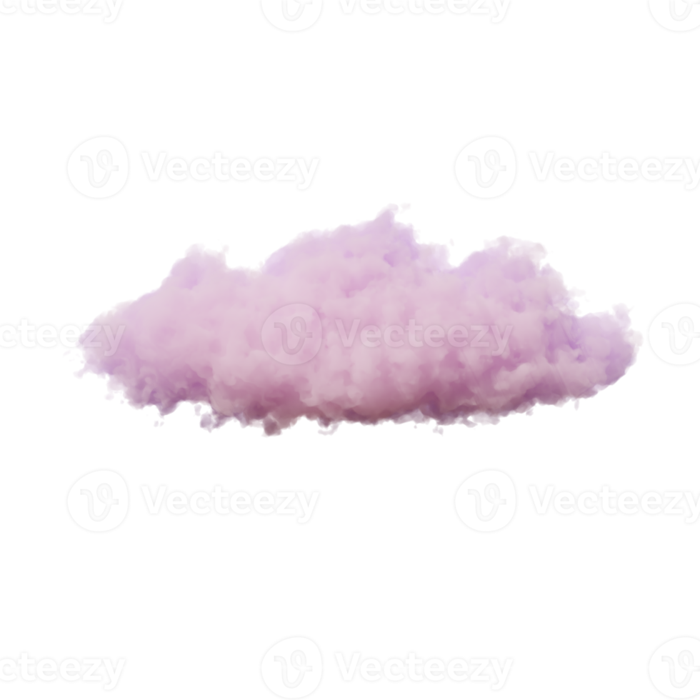 pink cloud on isolated background. 3D render. png