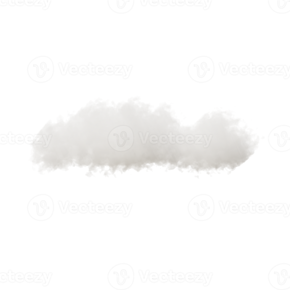 white cloud on isolated background. 3D render. png