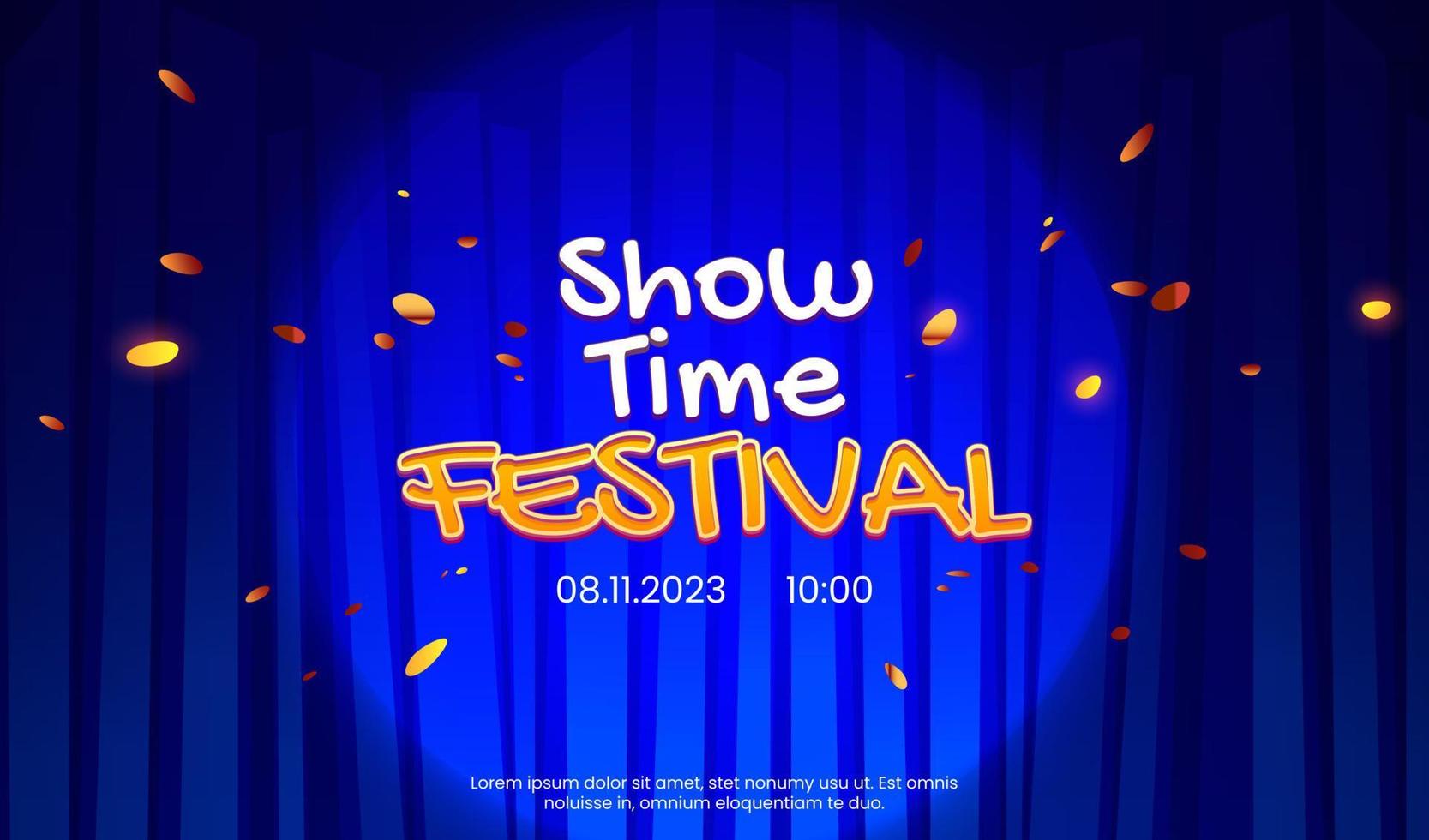 Show or festival announcement banner template vector