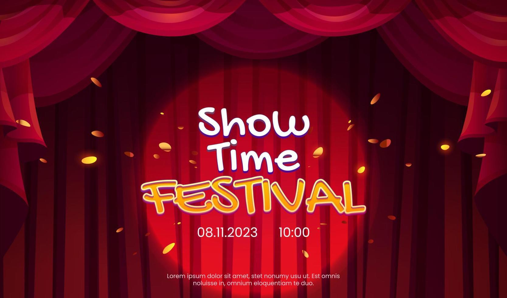 Show or festival announcement banner template vector