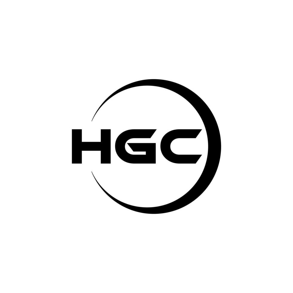 hgc letra logo diseño en ilustración. vector logo, caligrafía diseños para logo, póster, invitación, etc.