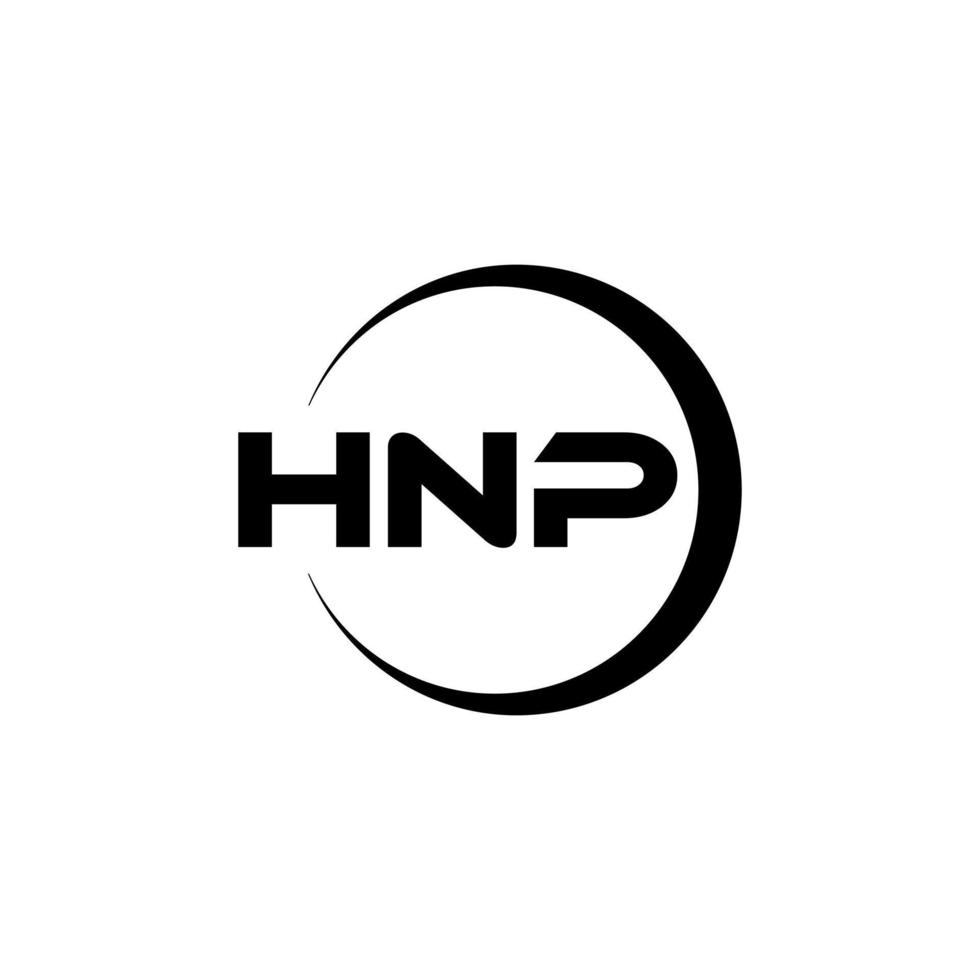 HNP letter logo design in illustration. Vector logo, calligraphy designs for logo, Poster, Invitation, etc.