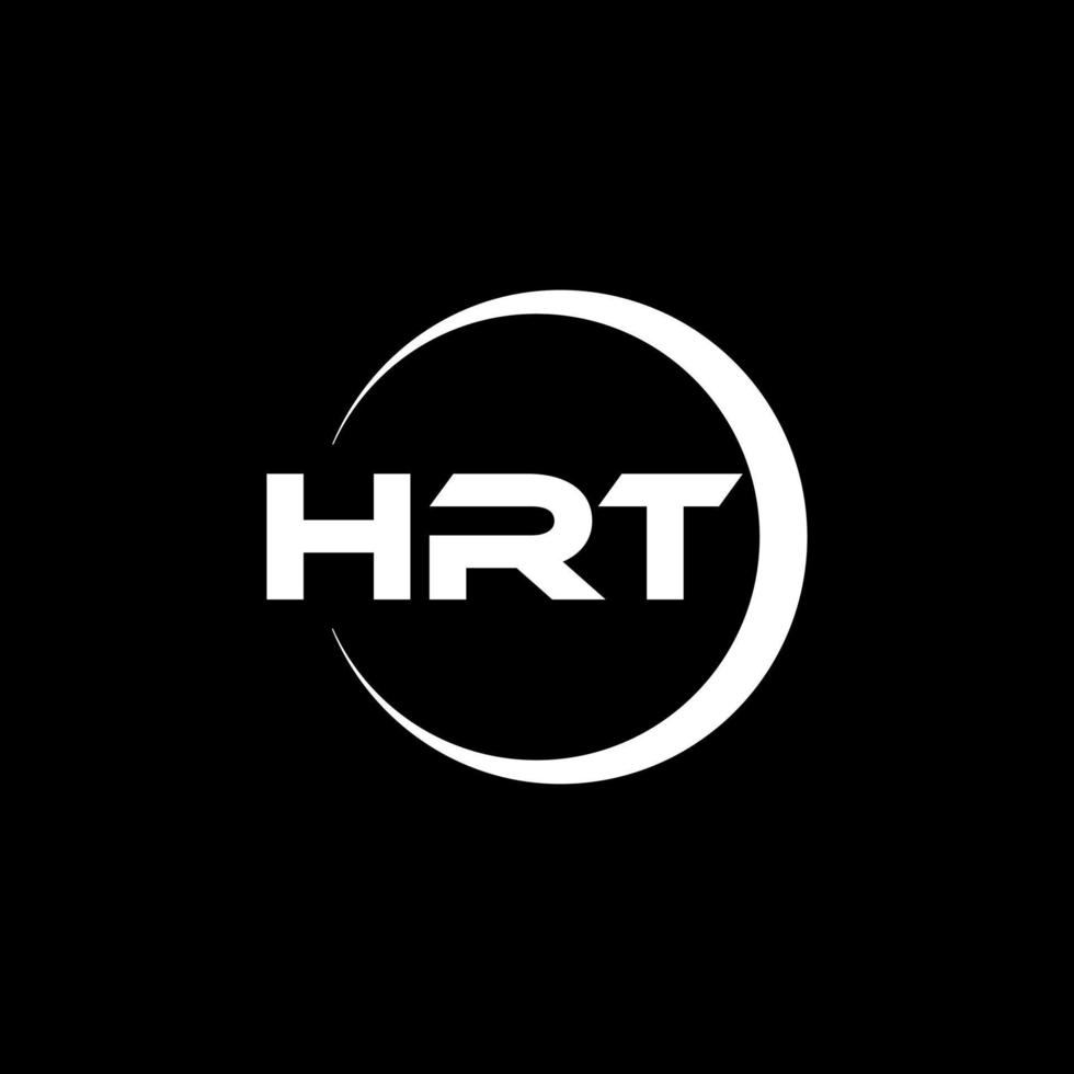 HRT letter logo design in illustration. Vector logo, calligraphy designs for logo, Poster, Invitation, etc.