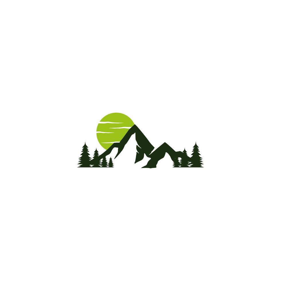 diseño de logotipo de montaña, logotipo de vistas a la montaña vector