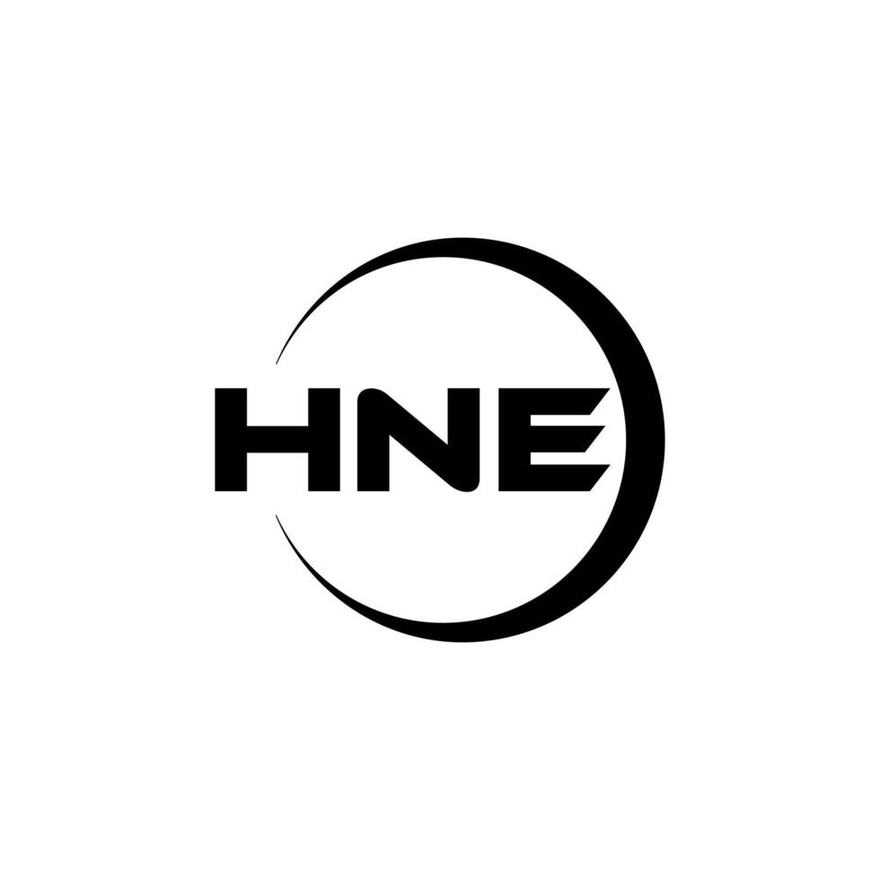 HNE letter logo design in illustration. Vector logo, calligraphy designs for logo, Poster, Invitation, etc.