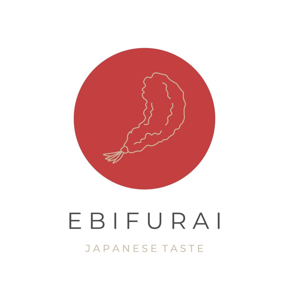 Japanese Ebi Furai Illustration Logo vector