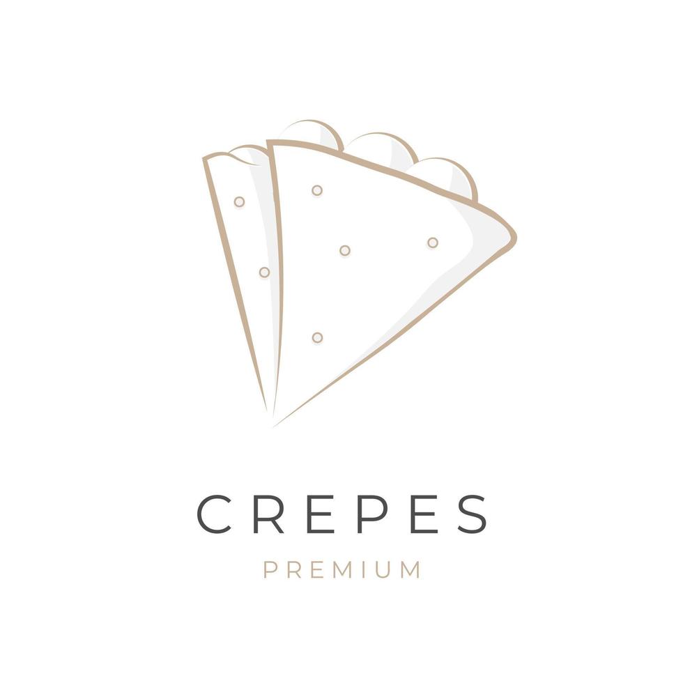 Crepes Elegant Line Art Vector Illustration Logo