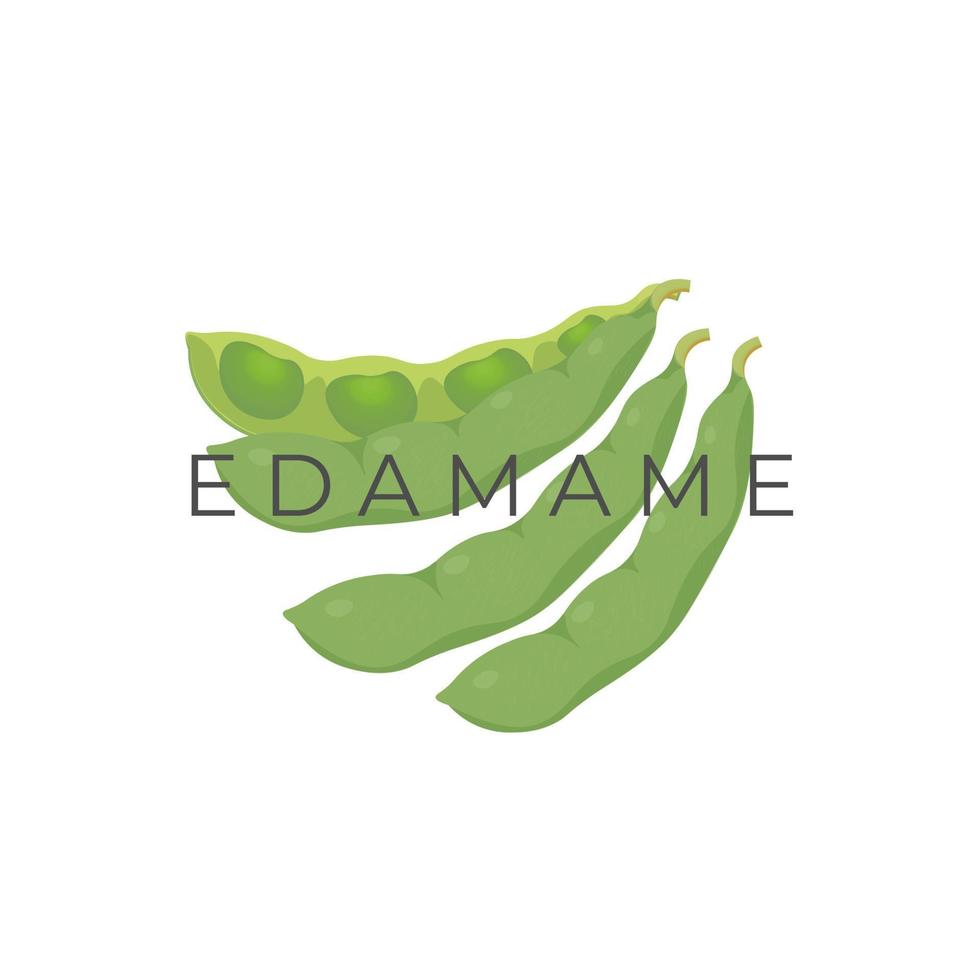 Green Edamame Bean Simple Illustration Logo vector