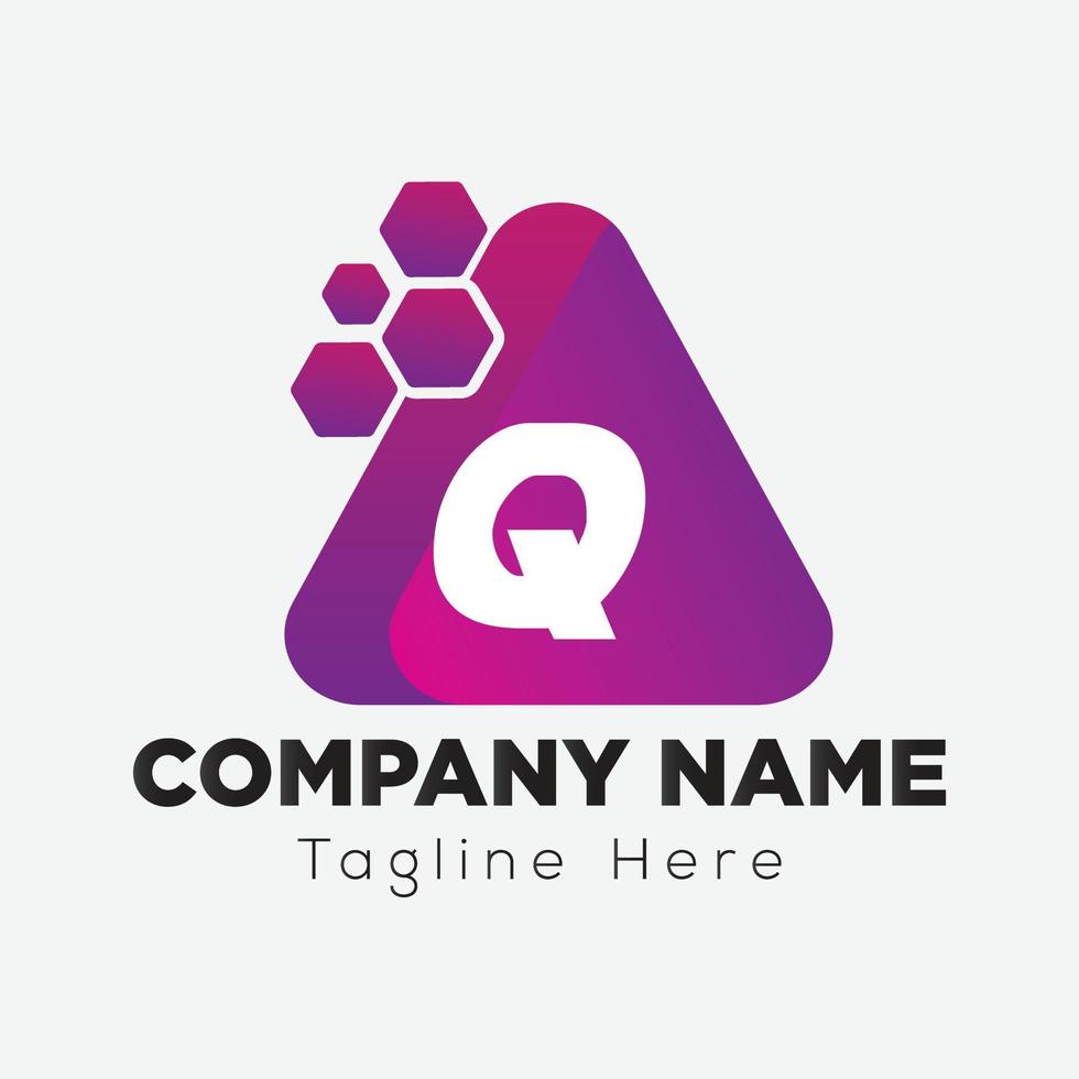 Abstract Q letter modern initial lettermarks logo design vector