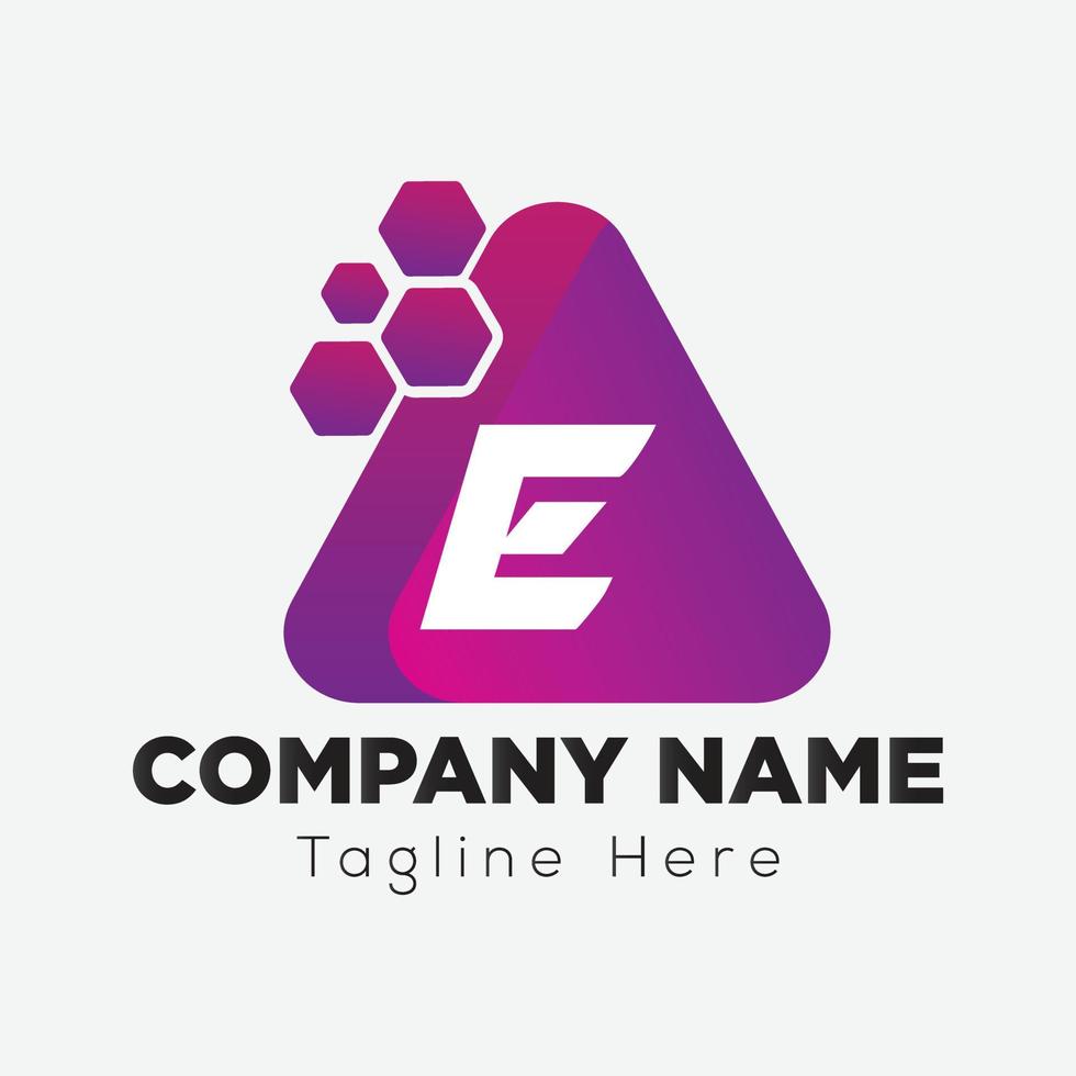 Abstract E letter modern initial lettermarks logo design vector
