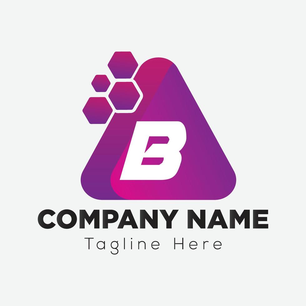 Abstract B letter modern lettermarks logo design vector
