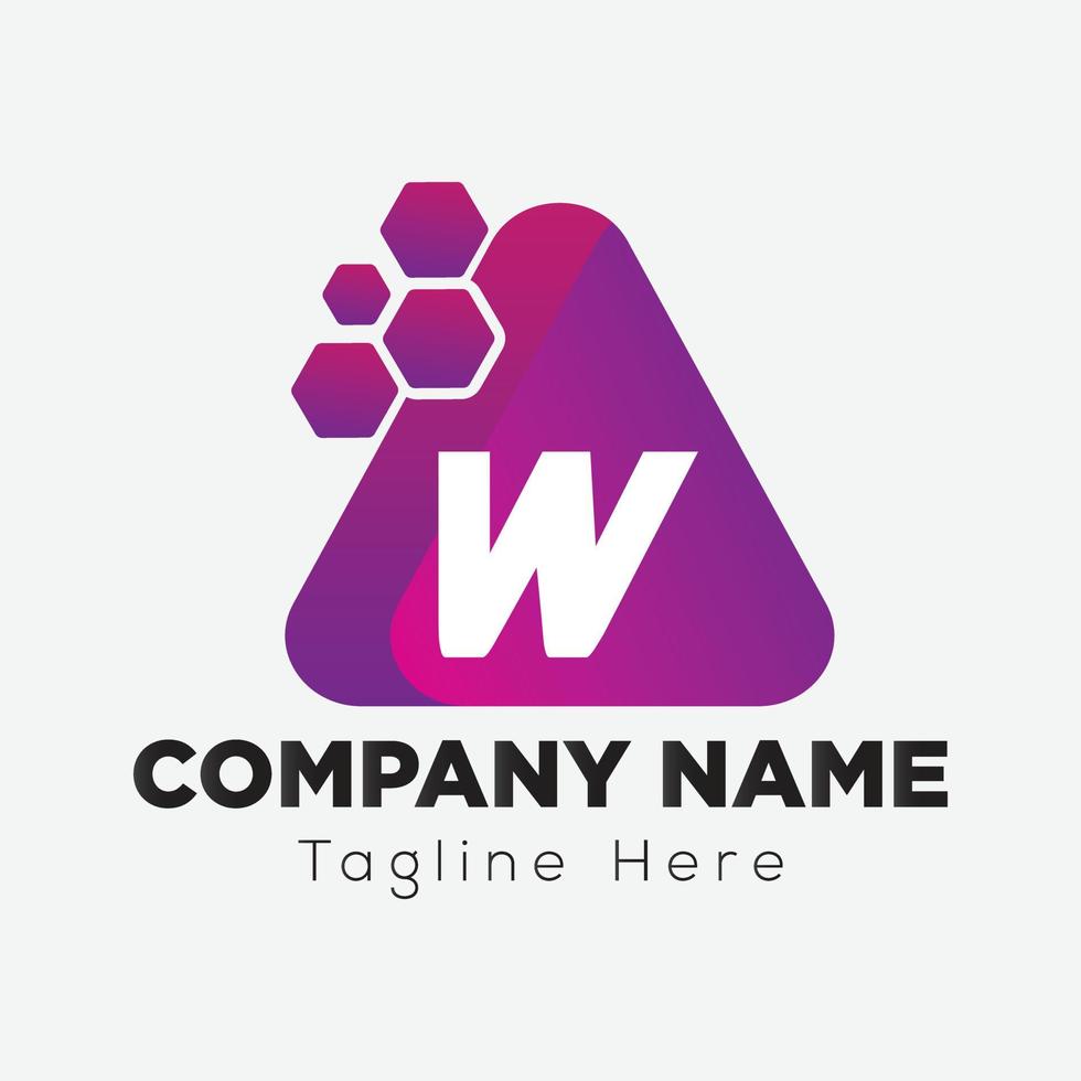 Abstract W letter modern initial lettermarks logo design vector