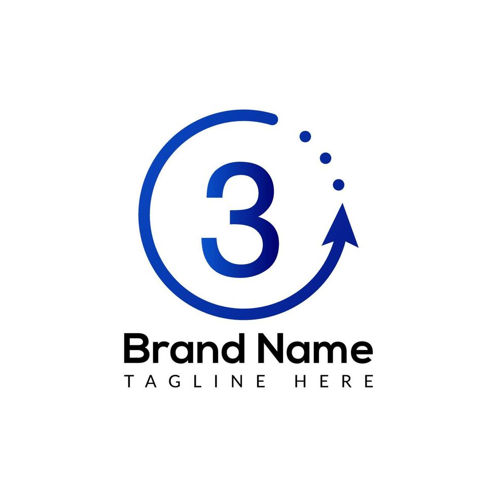 Abstract 3 letter modern initial logo design vector