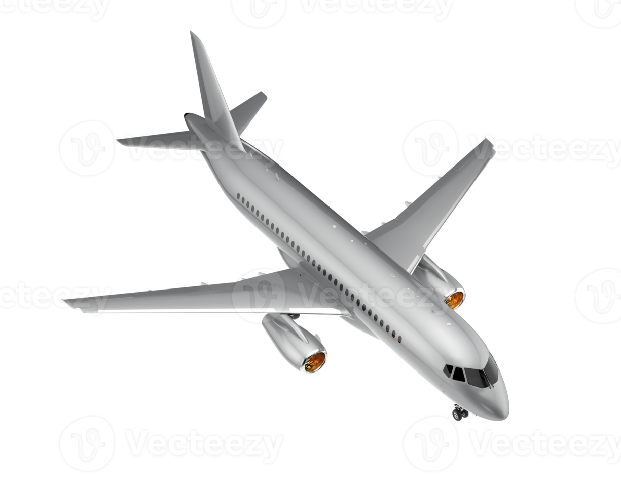 Airplane isolated on transparent background. 3d rendering - illustration png