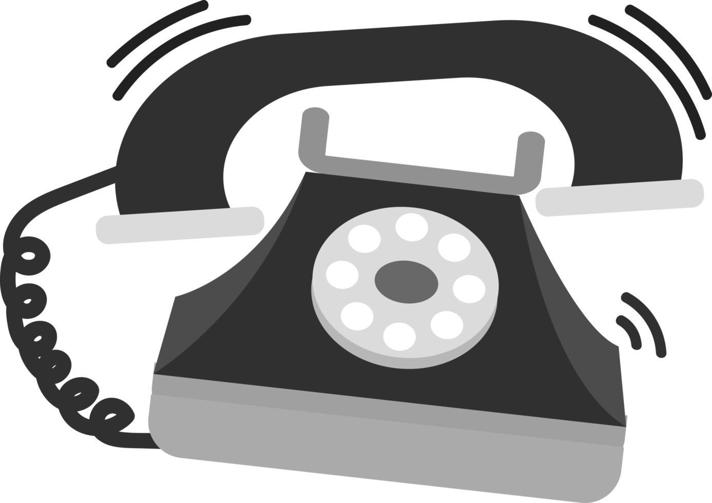ringing old classic black phone illustration png