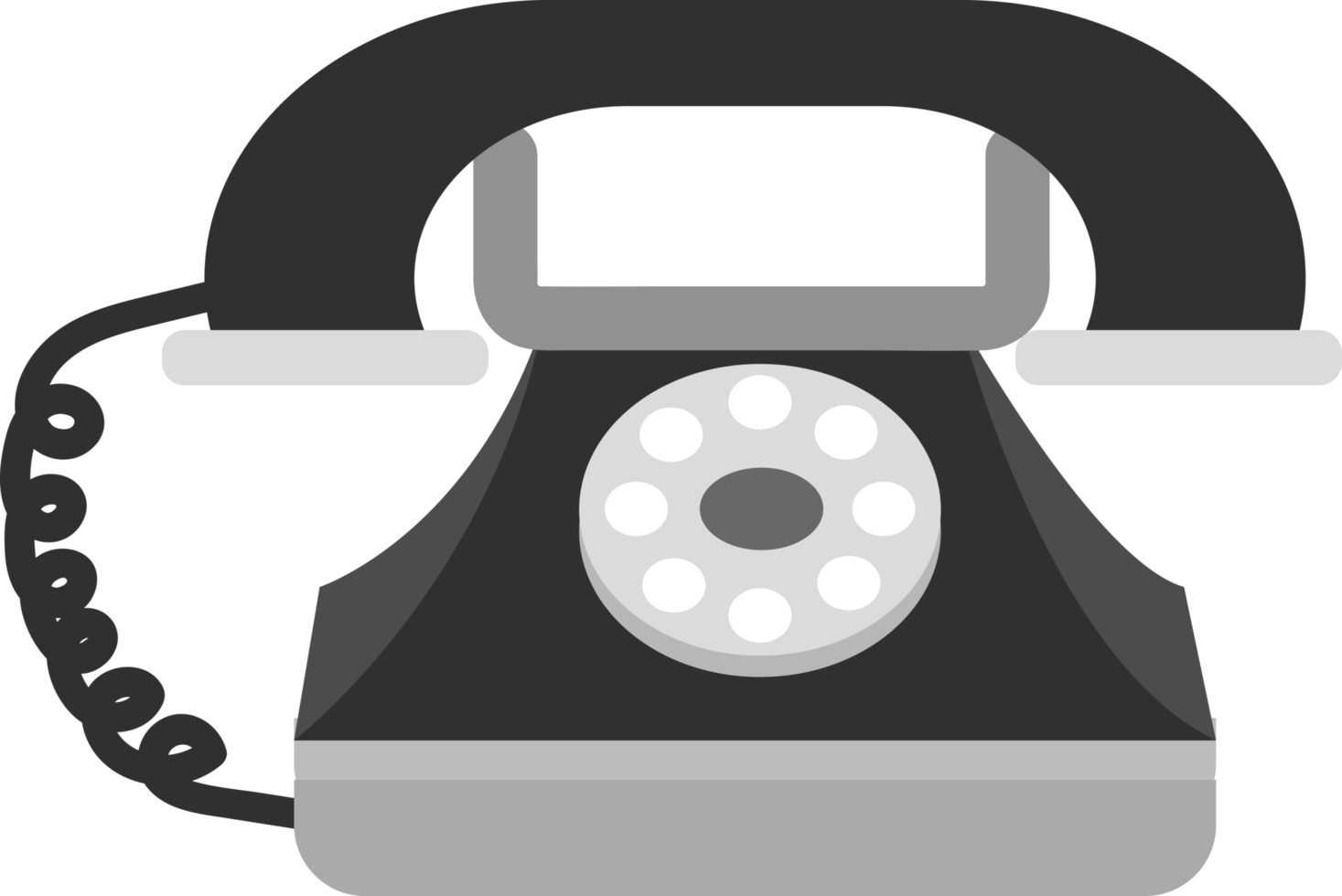 old classic black phone illustration png