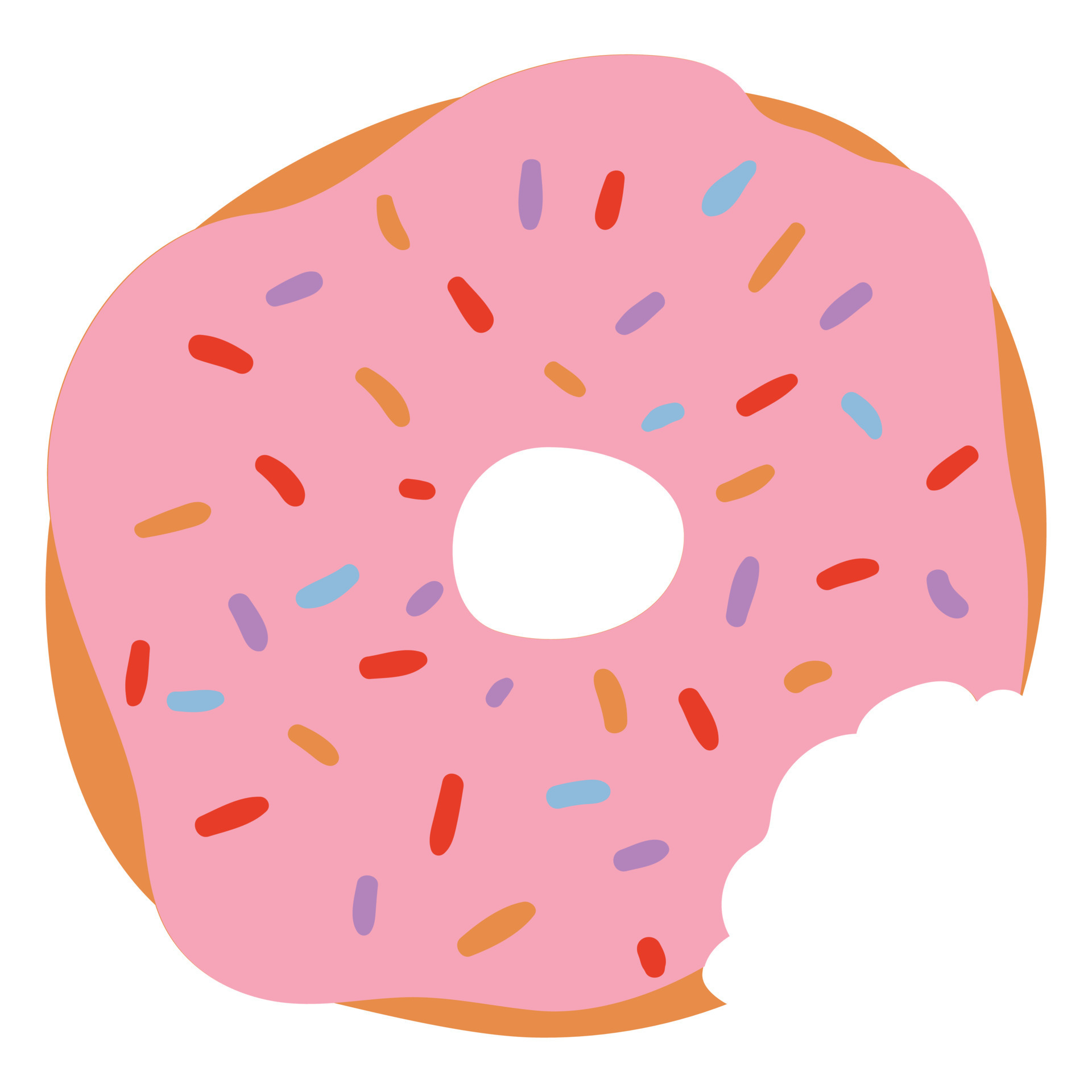 Sprinkled Donut Flat 19805737 Vector Art at Vecteezy