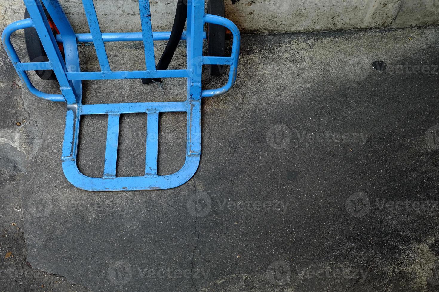 Close up Blue Hand Truck Cart. photo