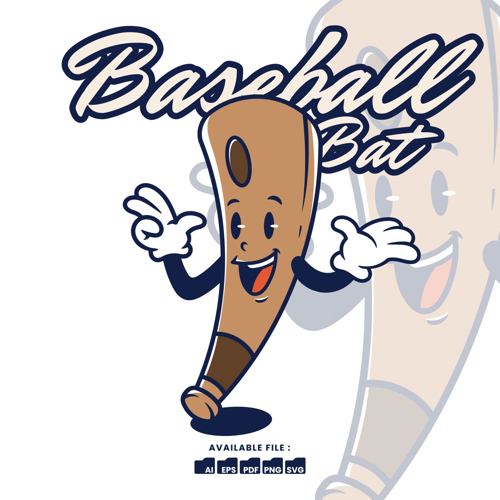 Vector vintage retro mascot character logo a Baseball Bat 19805974