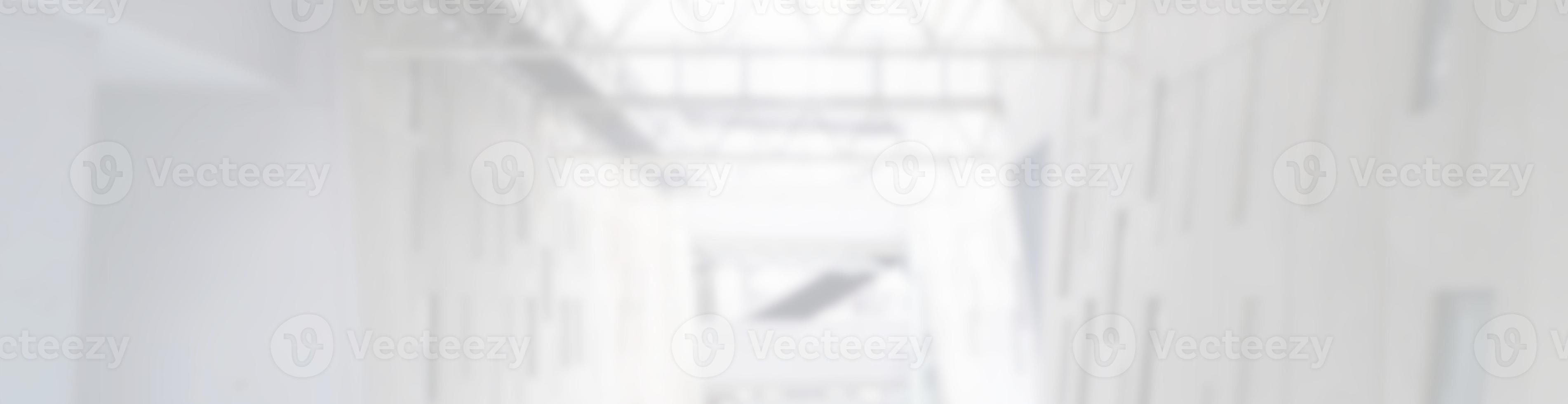 White Blurred Interior of Modern Building Background, Suitable for Billboard Header Banner Website. photo