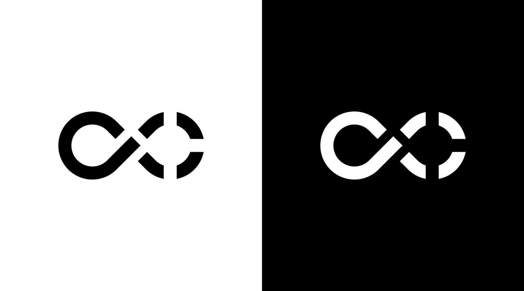 infinity loop logo vector monogram black and white icon illustration style Designs templates
