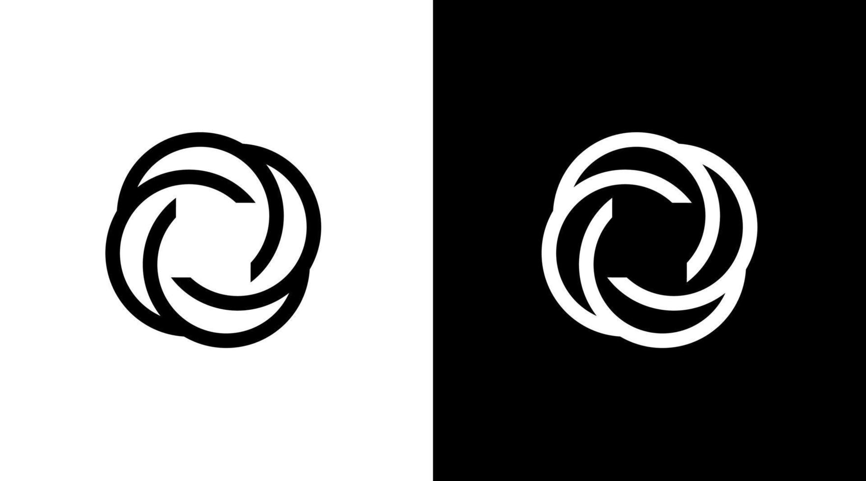 comunidad logo monograma vórtice espiral negro y blanco icono ilustración vector diseños plantillas