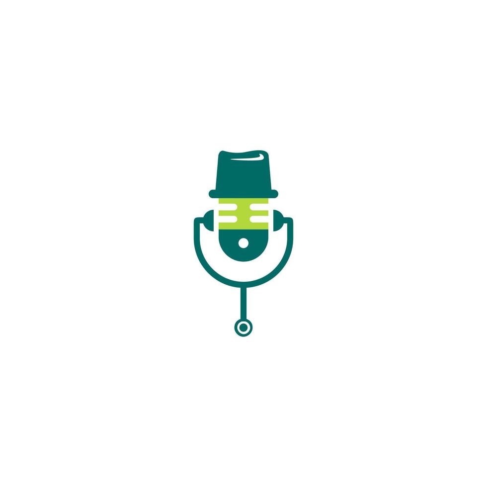 microphone logo design, podcast logo vector