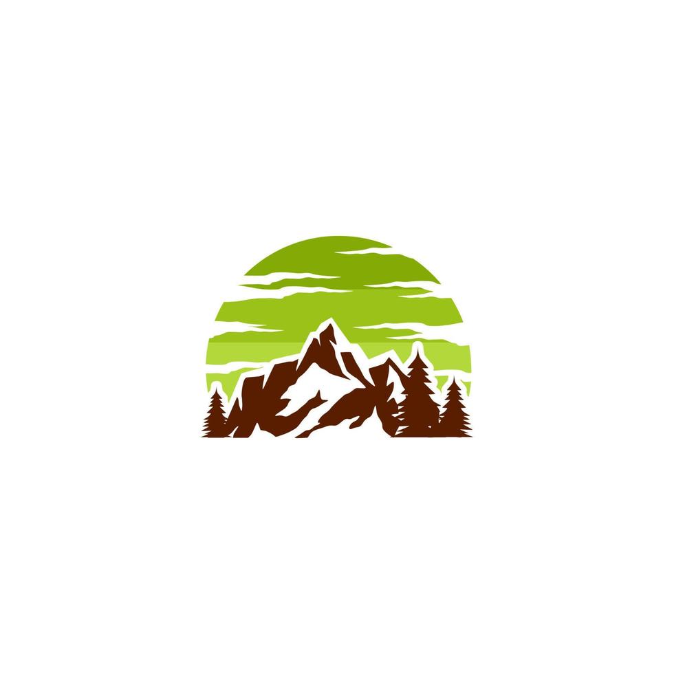 diseño de logotipo de montaña, logotipo de vistas a la montaña vector