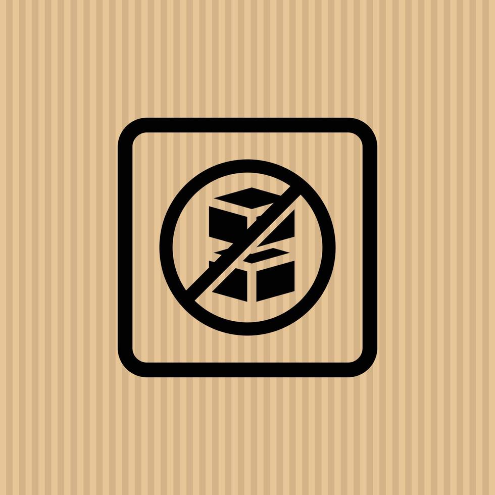 Do not stack simple flat icon vector illustration with cardboard texture background