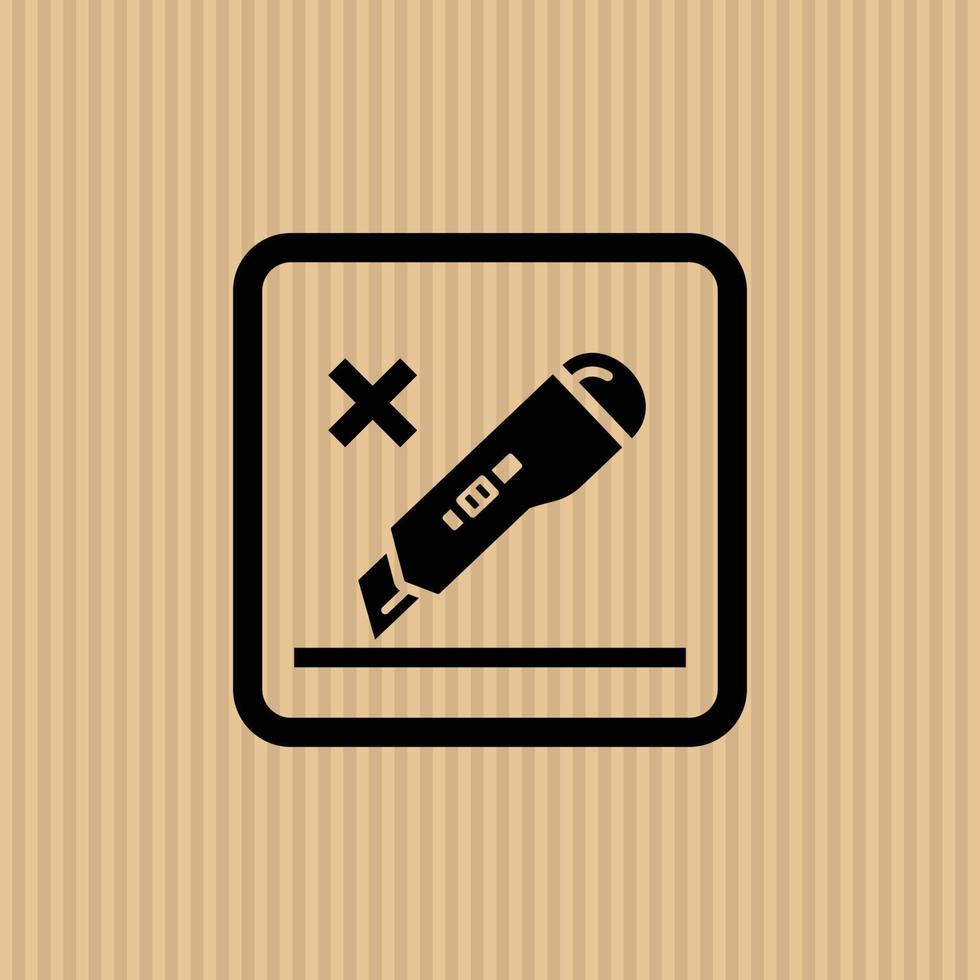 Do not use cutter simple flat icon vector illustration with cardboard texture background