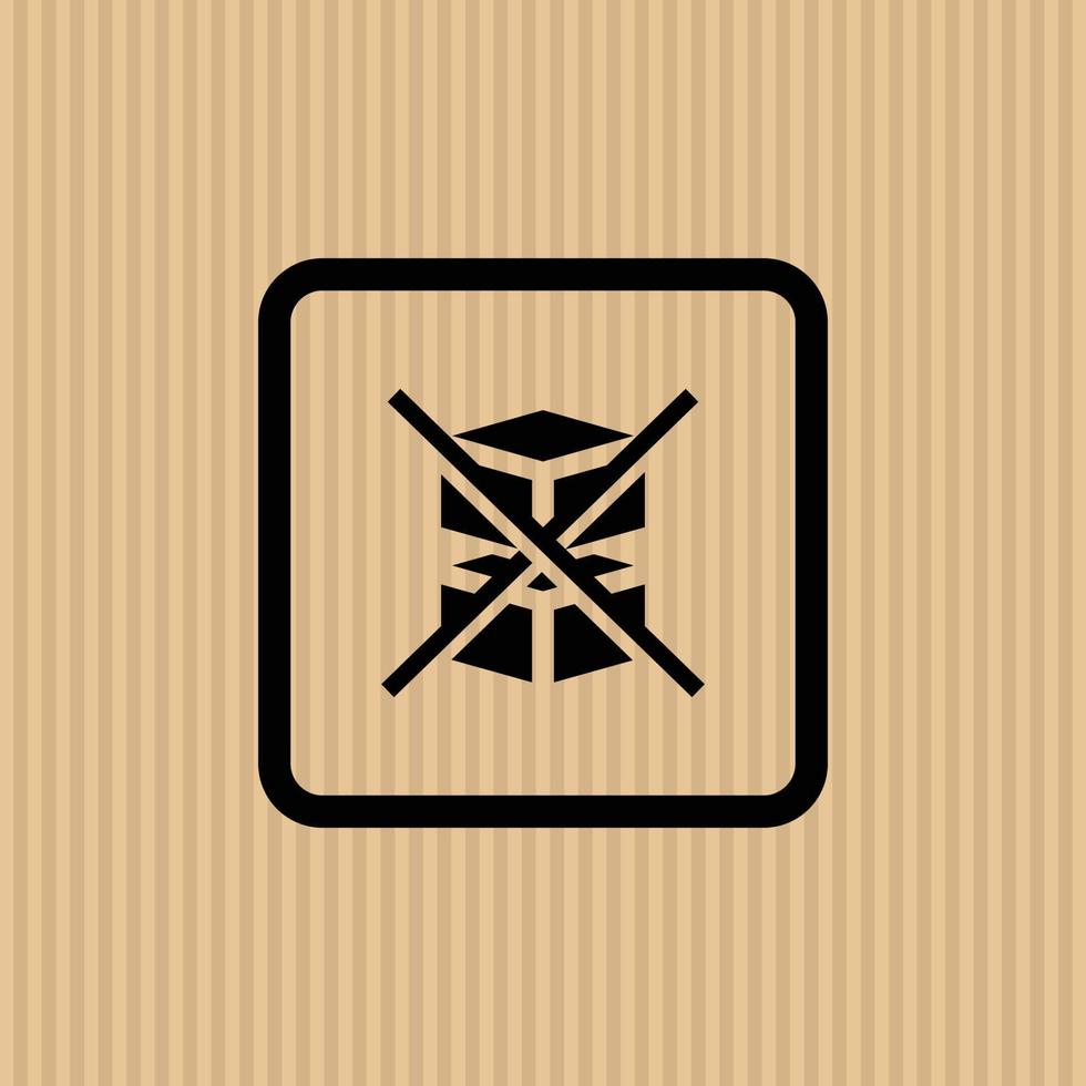 Do not stack simple flat icon vector illustration with cardboard texture background