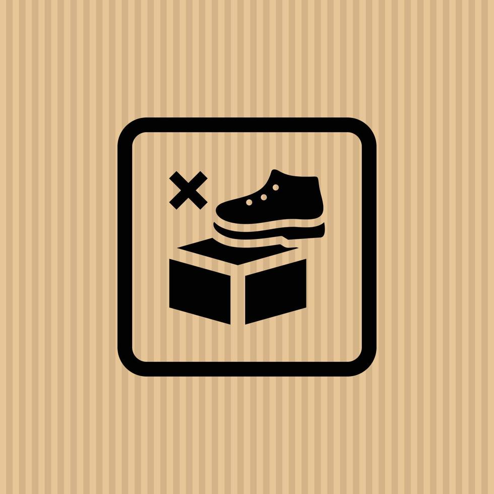 Do not step simple flat icon vector illustration with cardboard texture background