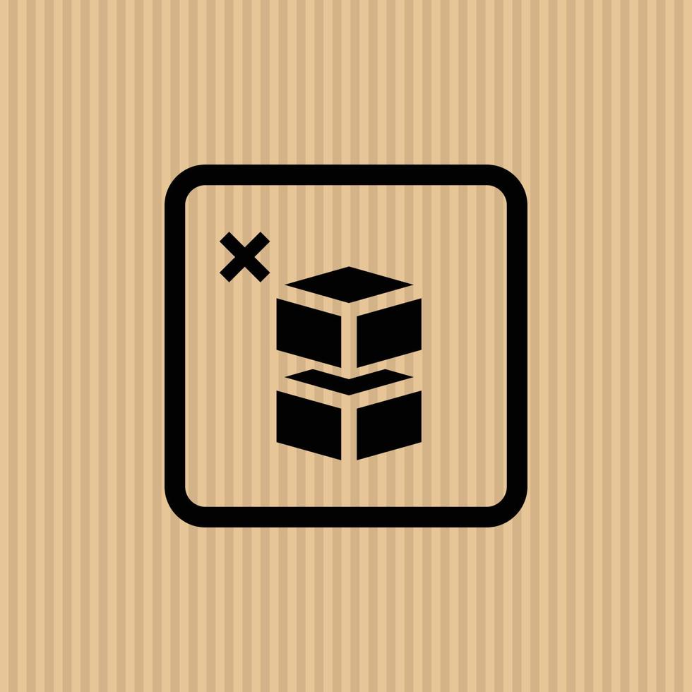 Do not stack simple flat icon vector illustration with cardboard