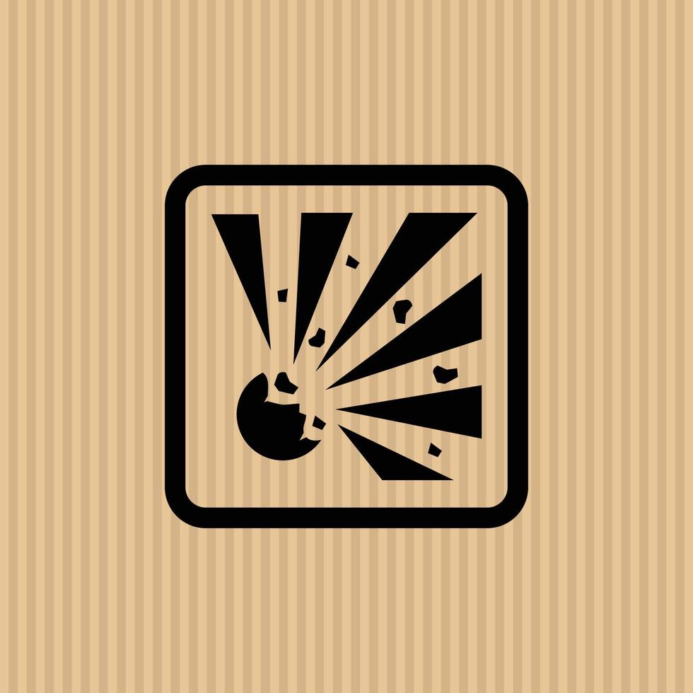 Explosive simple flat icon vector illustration with cardboard texture background