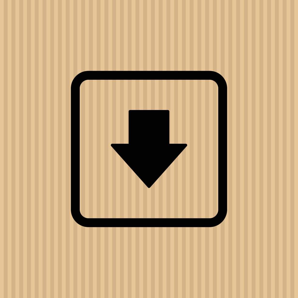 Front here simple flat icon vector illustration with cardboard texture background