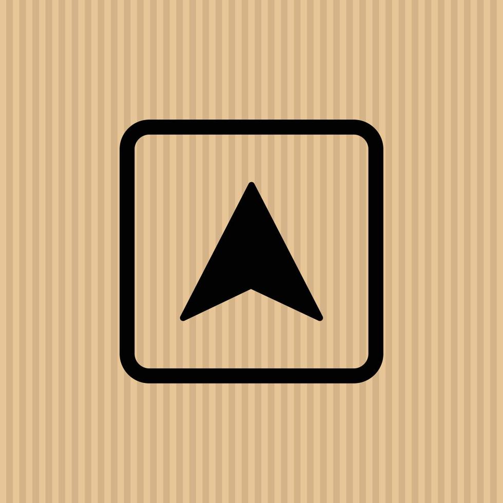 Open here simple flat icon vector illustration with cardboard texture background