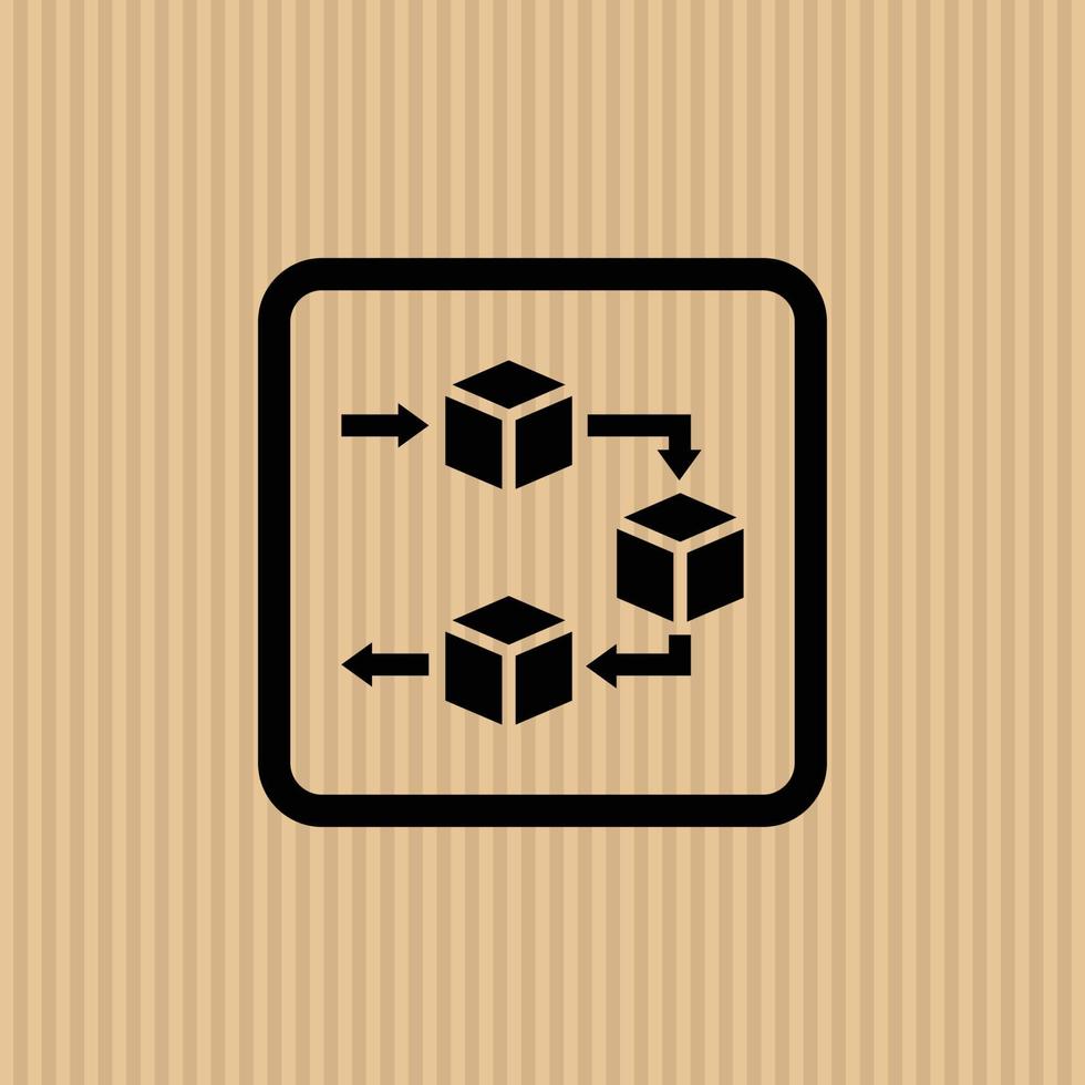 Use fifo system simple flat icon vector illustration with cardboard texture background
