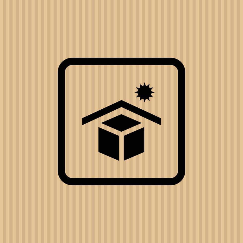 Avoid sunlight simple flat icon vector illustration with cardboard texture background