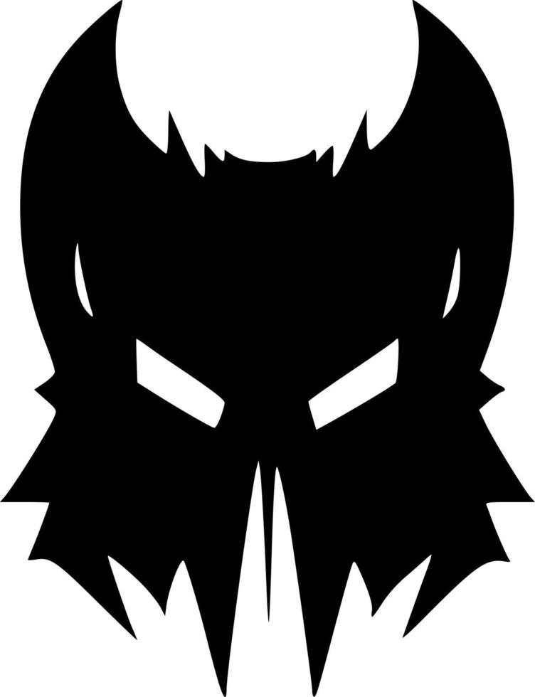vector illustration of evil face shape