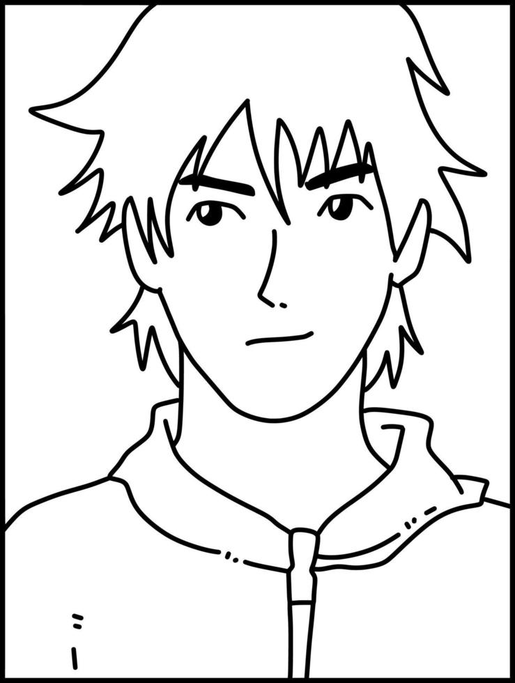 black and white of cute man cartoon for coloring vector