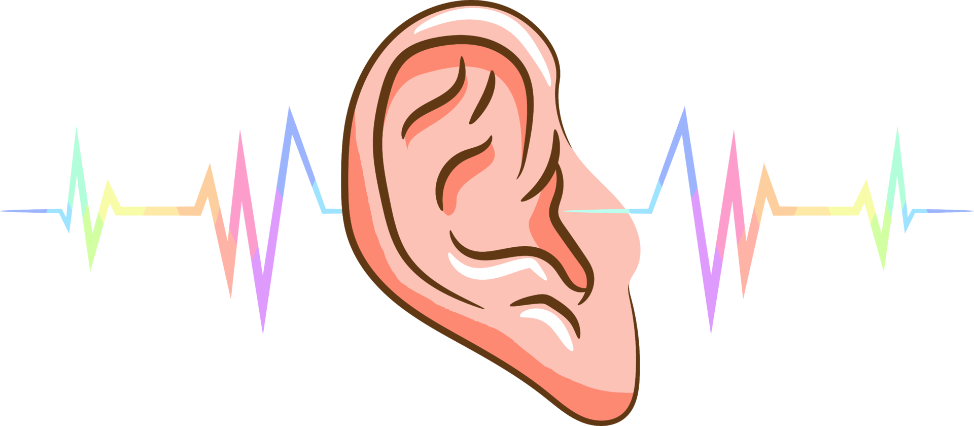 Ear listening graphic clipart design png