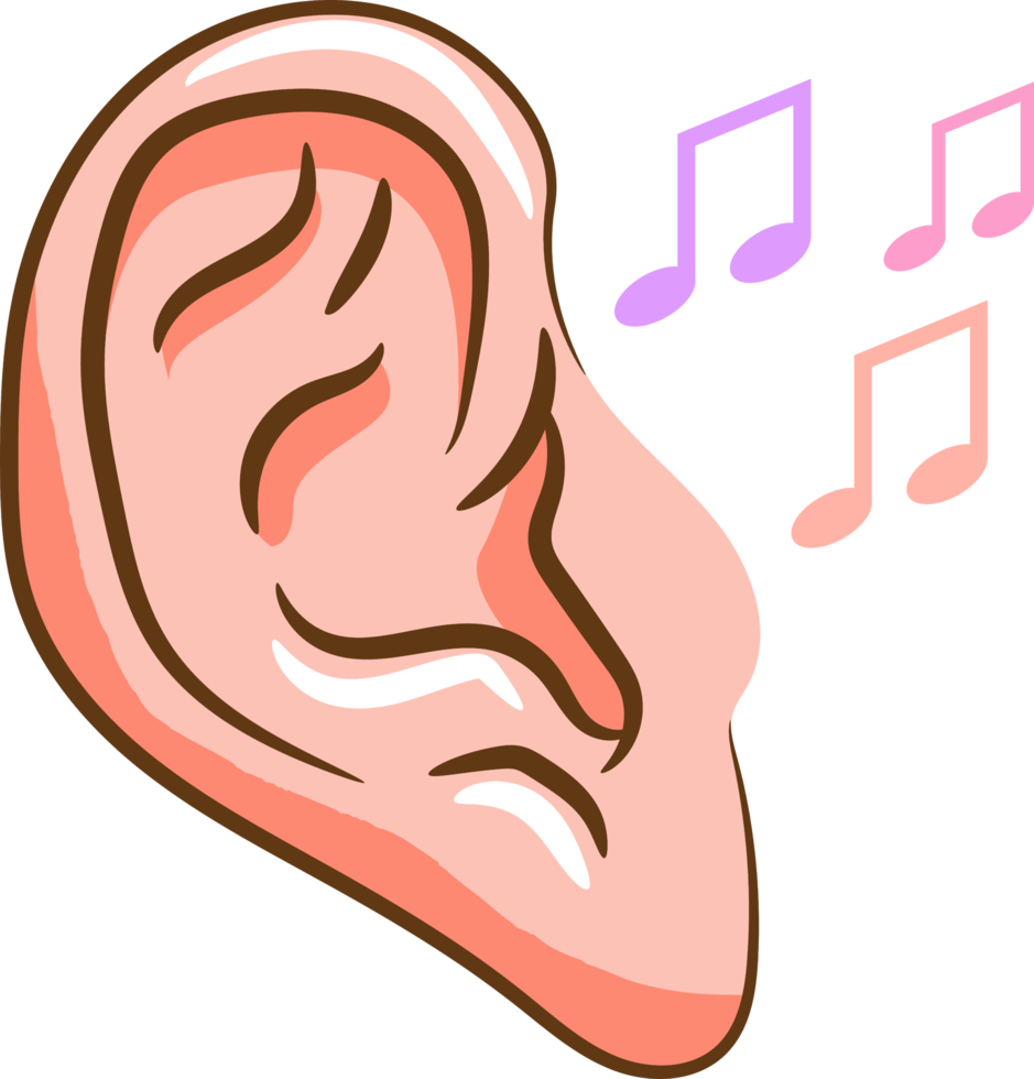 Ear listening graphic clipart design png