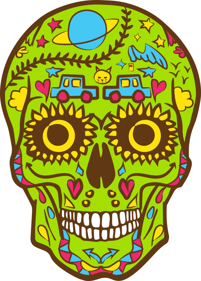 Sugar skull png graphic clipart design