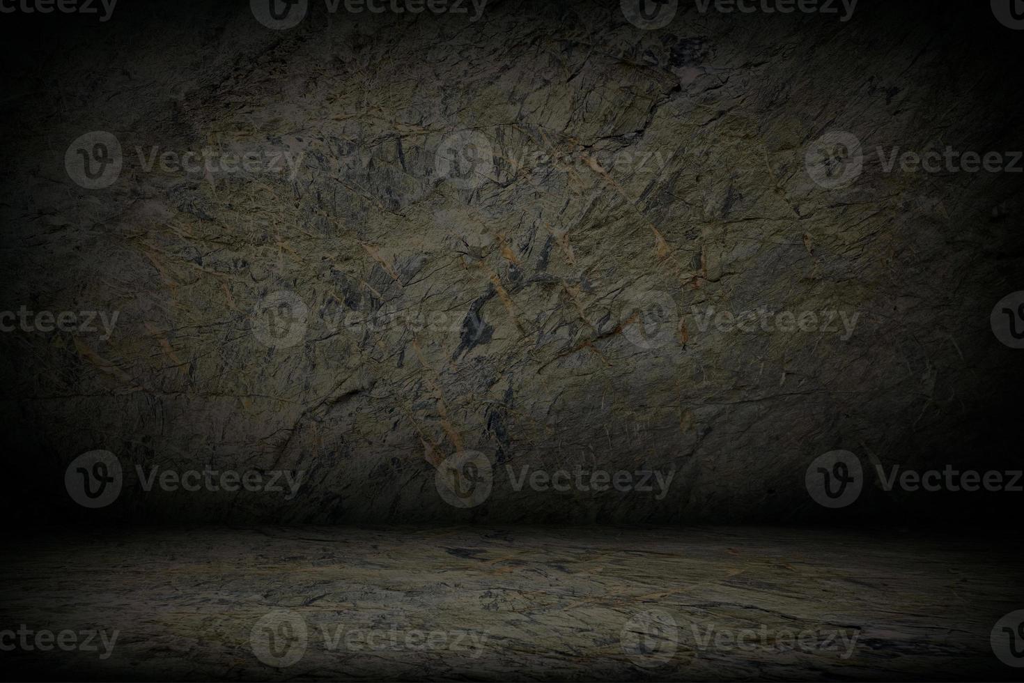 Abstract Dark Concrete Room Background Using for Product Presentation Backdrop. photo