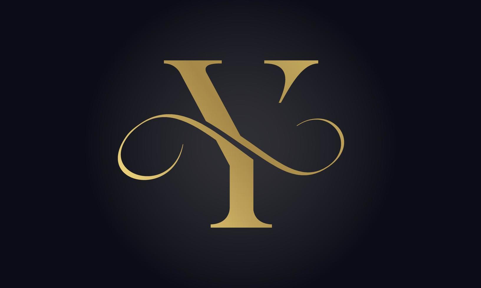 Luxury Letter Y Logo Template In Gold Color. Initial Luxury Y Letter Logo Design. Beautiful Logotype Design For Luxury Company Branding. vector