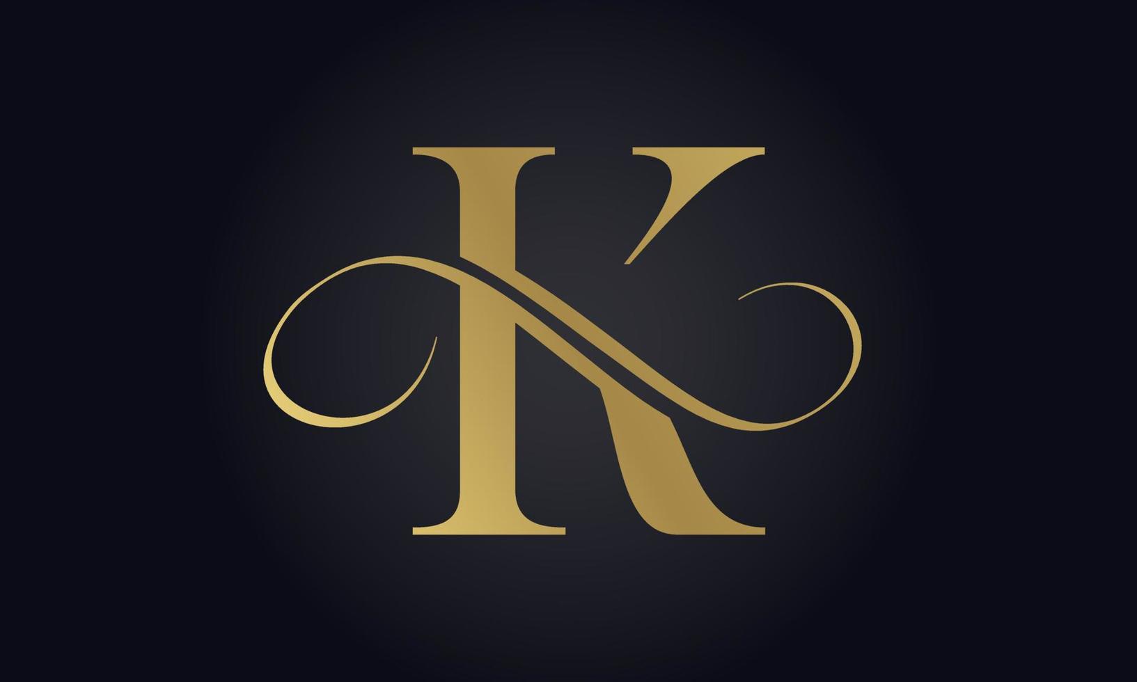 lujo letra k logo modelo en oro color. inicial lujo k letra logo diseño. hermosa logotipo diseño para lujo empresa marca. vector