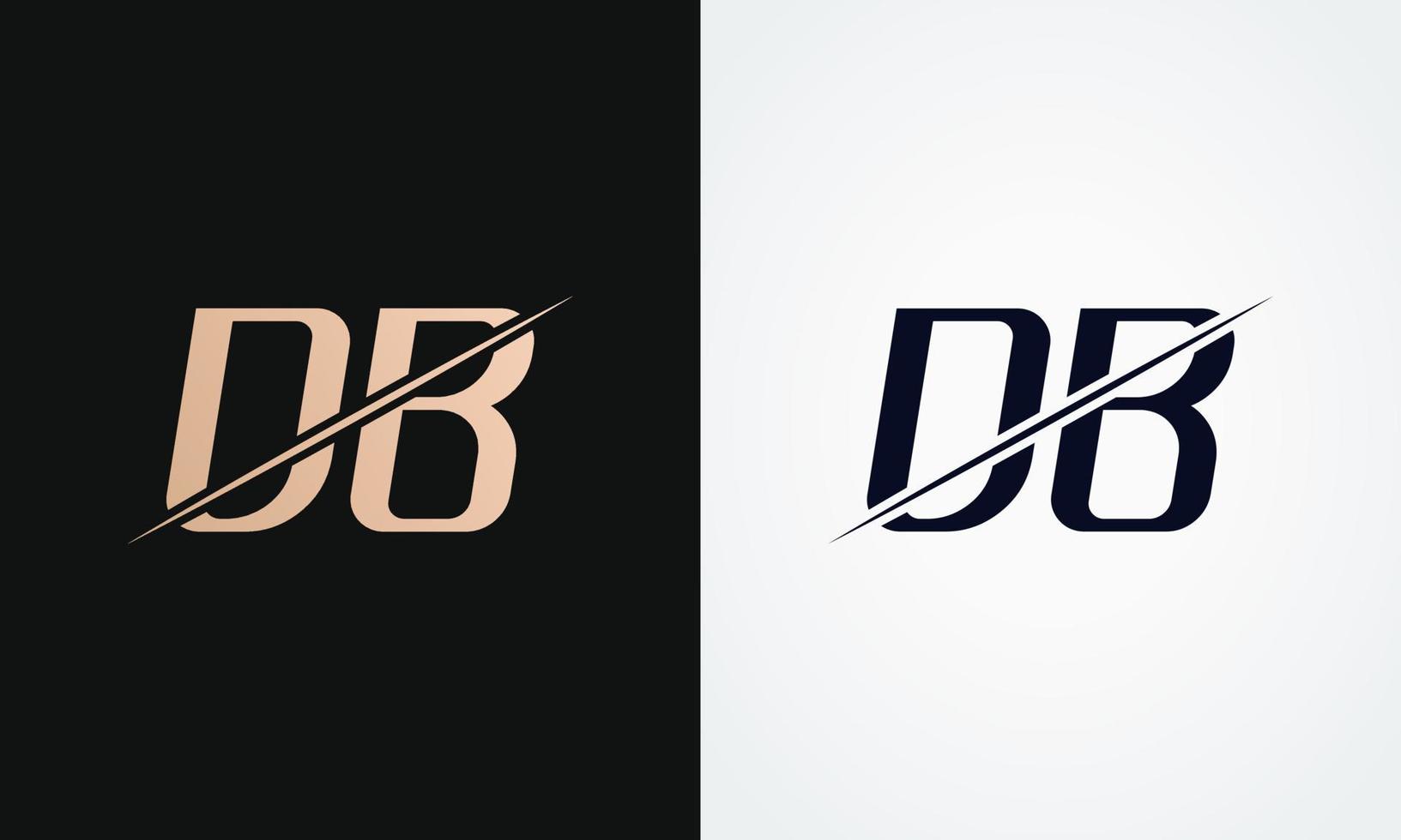Db Letter Logo Design Vector Template. Gold And Black Letter Db Logo Design