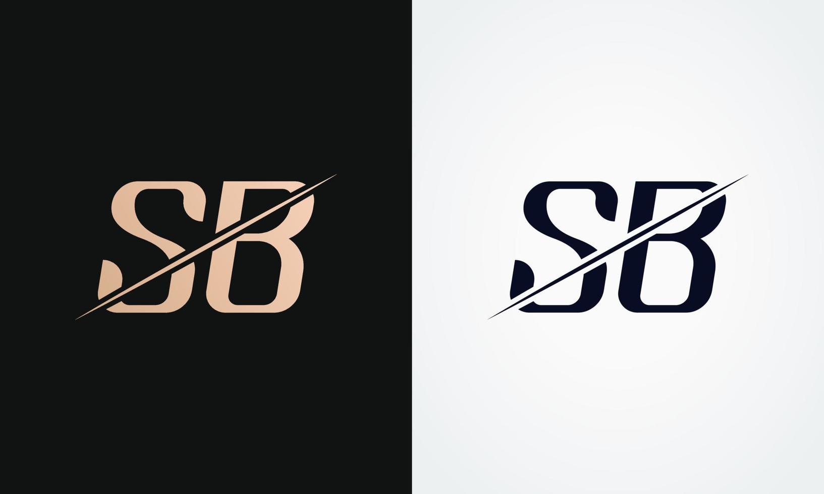 Sb Letter Logo Design Vector Template. Gold And Black Letter Sb Logo Design