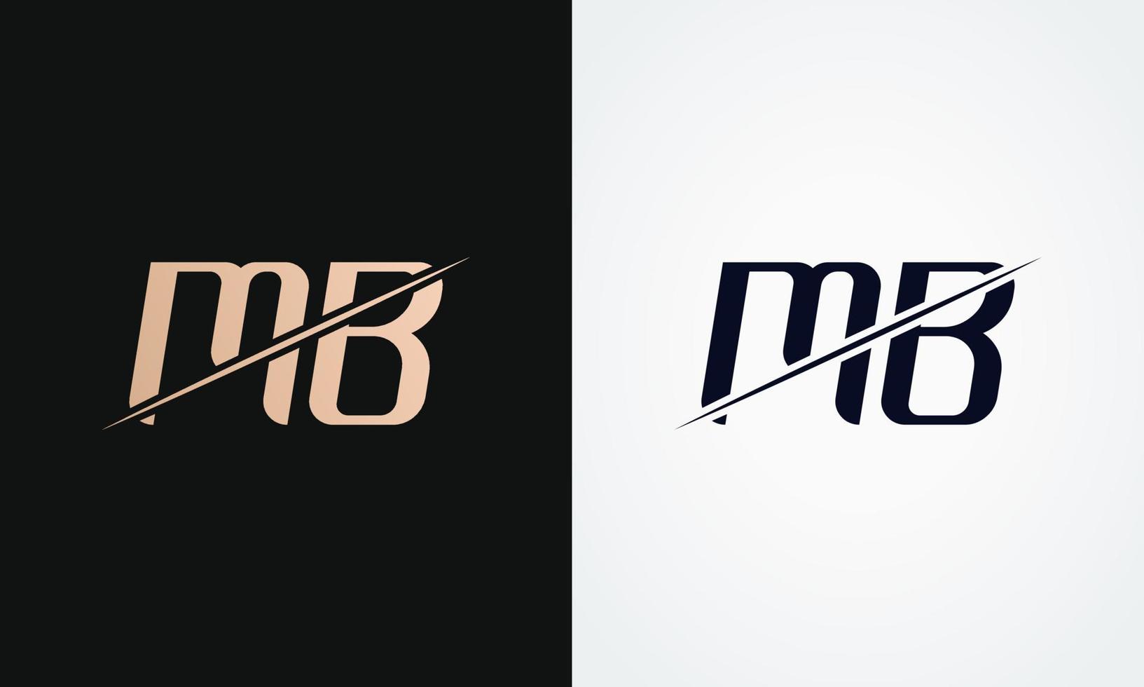 Mb Letter Logo Design Vector Template. Gold And Black Letter Mb Logo Design