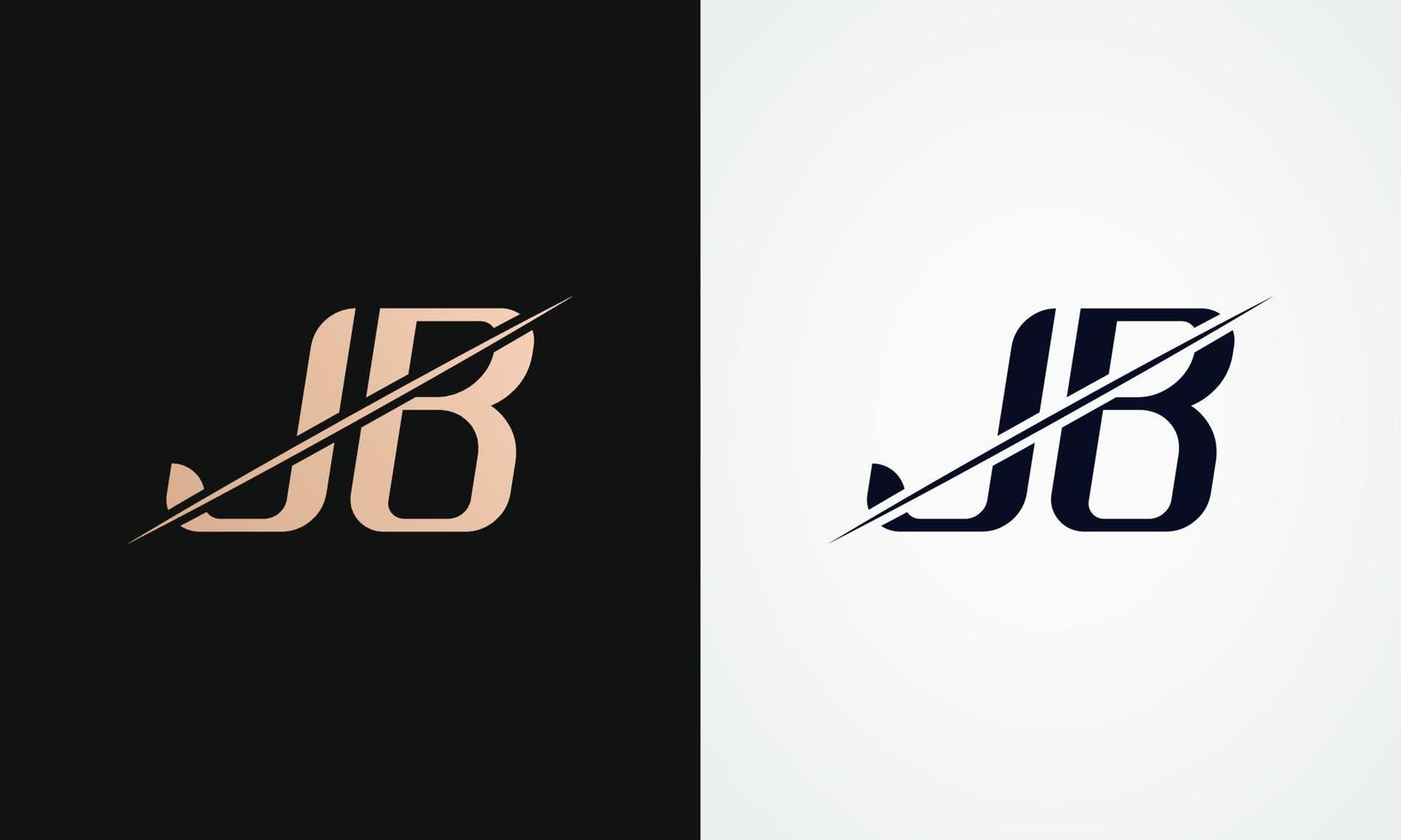 Jb Letter Logo Design Vector Template. Gold And Black Letter Jb Logo Design